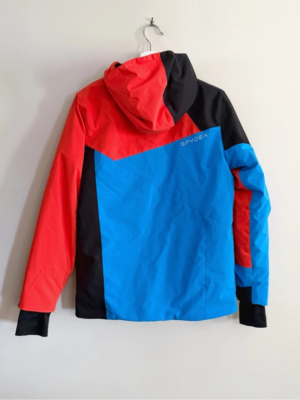Spyder Boys 16 Blue Red Black Insulated Ski Jacket Hooded Sportswear Gorpcore